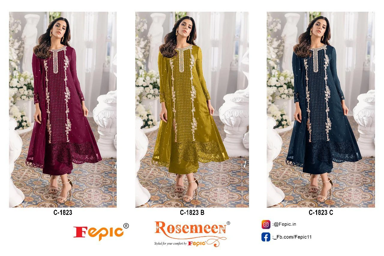 Fepic C 1823 Georgette Wholesale Pakistani Salwar Suit Catalog — Wholesale Salwar Suits, MPA wholesale from Surat — view 8